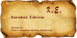 Kerekes Edvina névjegykártya